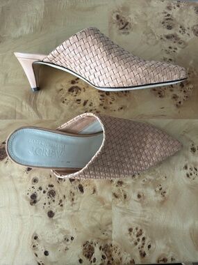 New! $348 Mari Giudicelli X J.Crew Collection Woven Leather Mules 8